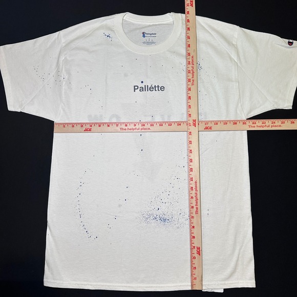 Pallette Pavelow Champion T-Shirt Mens L Lightning Bolt‎ White Essentials 18-19 - Picture 9 of 13